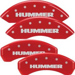 2003-2009 Hummer H2 Red Caliper Covers with "HUMMER" engraved on all 4 covers