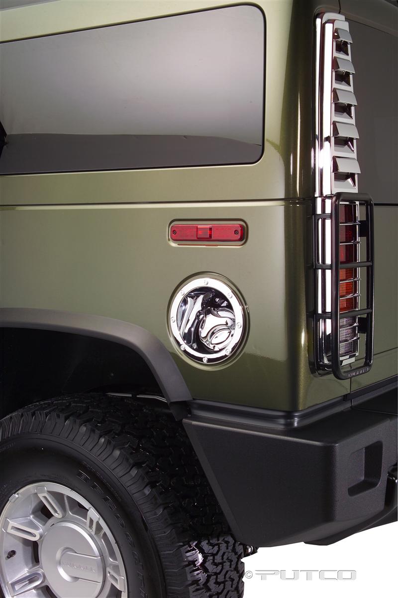 PUTCO H2 SUT CHROME ABS GAS CAP AND TRIM COVER Hummer Parts Club