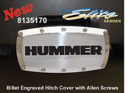 Elite Chrome HUMMER Logo Hitch Cover With Allen Bolts