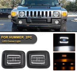 Hummer H2 & H2 SUT Smoked H2 LOGO Front Corner DRL Turn Signal Lights