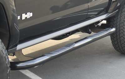 ARIES OFF ROAD H3 3 round side step bars (black): Hummer Parts Club