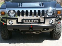 HPW Hummer H2 & SUT Stainless Steel 3 Piece Front Bumper Trim Cover Set