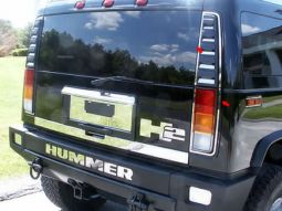 HPW HUMMER H2 REAR STAINLESS STEEL TAIL LIGHT TRIM SET