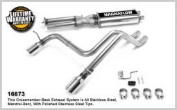 2003 to 2006 Hummer H2 SUV & SUT Stainless Steel Dual Split Exit Cat-Back Exhaust System by Magnaflo