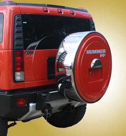 HUMMER H2 Logo MasterSeries Tire Cover With License Plate Provision, Color Matched, Stainless Ring