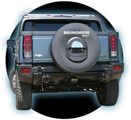 Hummer H2 Logo Soft Black Denim Tire Cover With License Plate Cutout (Official GM Licensed Product)