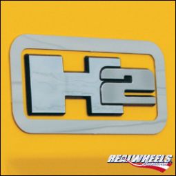 Real Wheels Hummer H2 & SUT Stainless Steel Logo Surround Bezels per pair