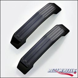 Real Wheels H2 & SUT Billet Black Powder Coated Grooved Hood Handles (on factory top grille)  per pa