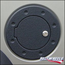 Real Wheels H2 & SUT Billet Black Powder Coated Smooth Locking Fuel Door (Universal Design fits 2003