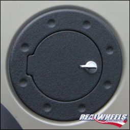 Real Wheels H2 & SUT Billet Black Powder Coated Smooth NonLocking Fuel Door (Universal Design fits 2