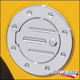 Real Wheels H2 & SUT Billet Aluminum Grooved Locking Fuel Door (Universal Design fits 2003 and up)