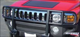 Real Wheels Hummer H3 Stainless Black Powder Coated Standard Brush Guard With Inserts