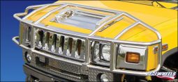 Real Wheels Hummer H2 & SUT Stainless Steel Over-The-Hood, Wrap Around Brush Guard W/O Inserts