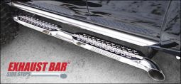 Real Wheels Stainless Steel Exhaust Bar (TM) Side Steps with StepUp Kit Steps