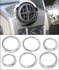 Pro One H2 Smooth Chrome Billet A/C Vent Trim Rings, Set.