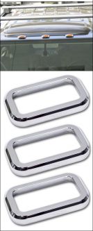 Pro One H2 Smooth Chrome Billet Upper Marker Light Covers No Cage, Set